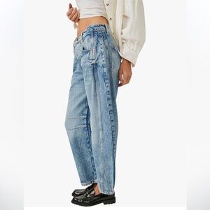 Free People Good Luck Mid-Rise Barrel Jeans BRAND NEW